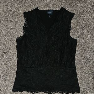 Daytrip Black Lace Sleeveless Blouse